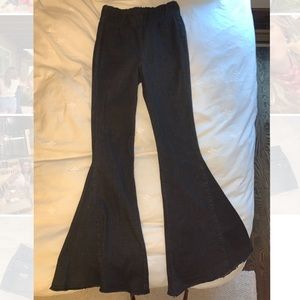 Black denim flare jeans